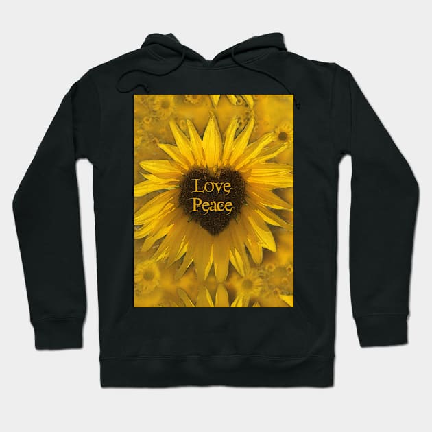 Reiki Sunflowers - Love Peace:o Hoodie by BenitaJayne